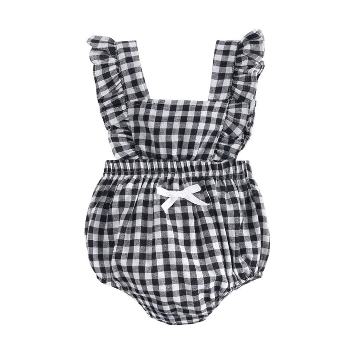 Classic Gingham Romper With Bow