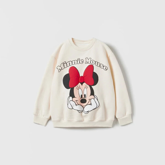 Comfy Mickey Mouse Cartoon Print Hoodies For Kids