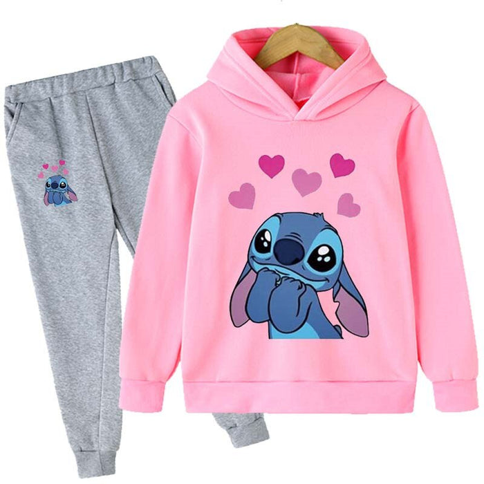 Elegant Cartoon Printed Hoodie And Pant Set