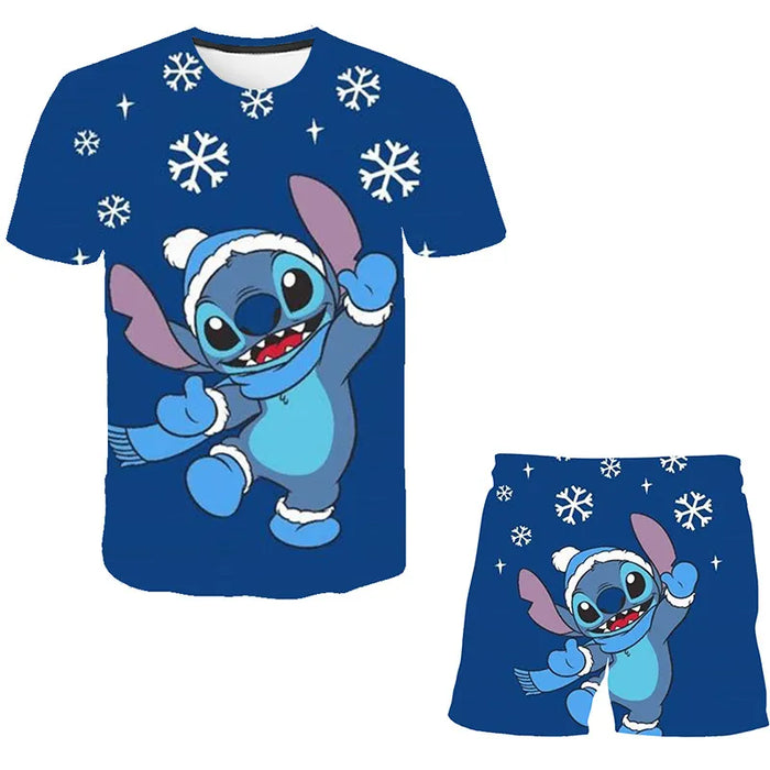 Elegant Cartoon Printed T Shirt And Short Set