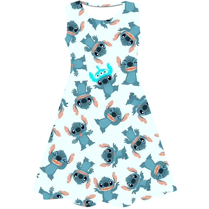 Elegant Cartoon Themed Sleeveless Dress