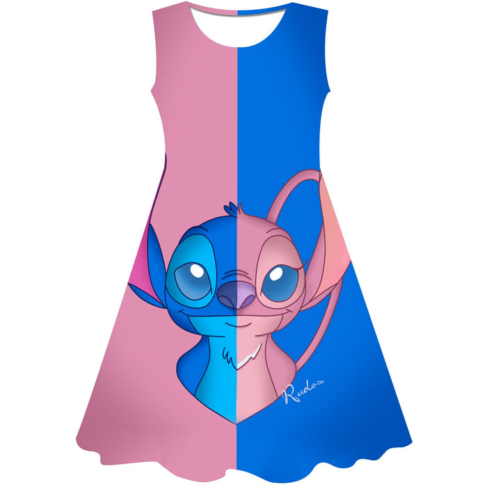 Elegant Cartoon Themed Sleeveless Dress