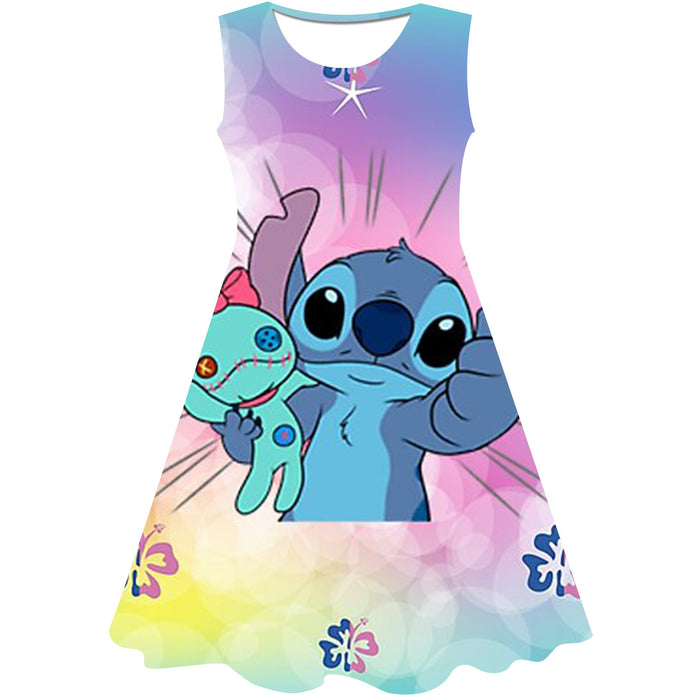 Elegant Cartoon Themed Sleeveless Dress