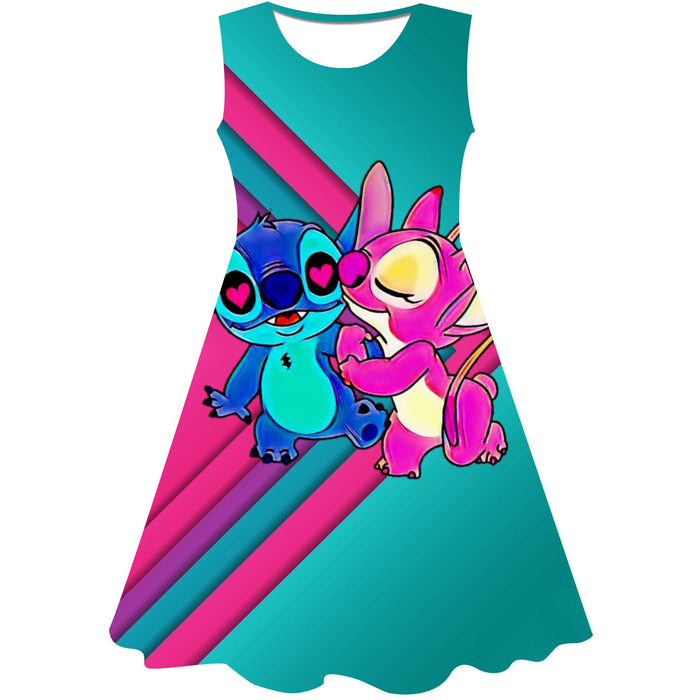 Elegant Cartoon Themed Sleeveless Dress