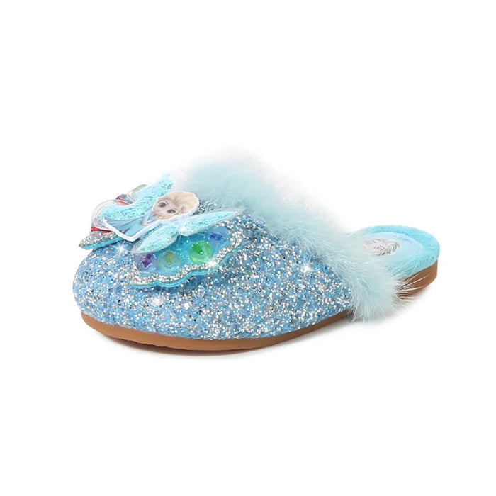 Elegant Looking Princess Elsa Fur Slippers