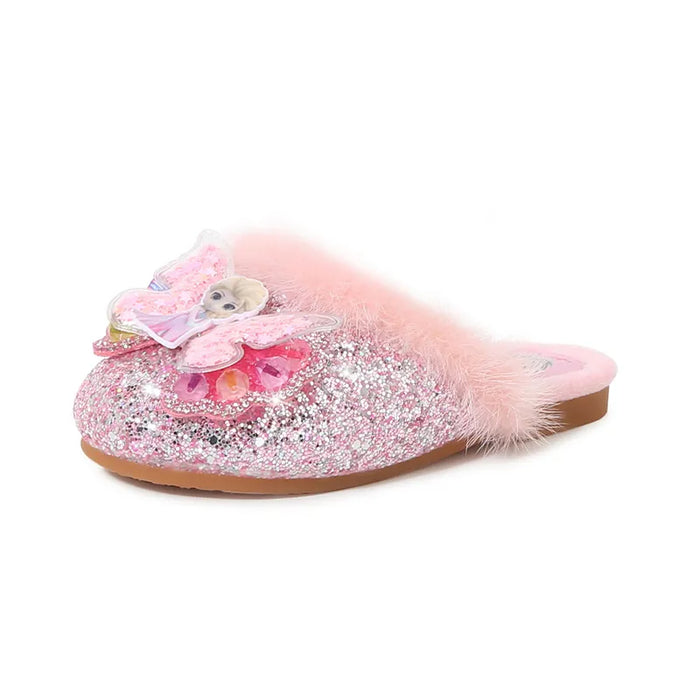 Elegant Looking Princess Elsa Fur Slippers