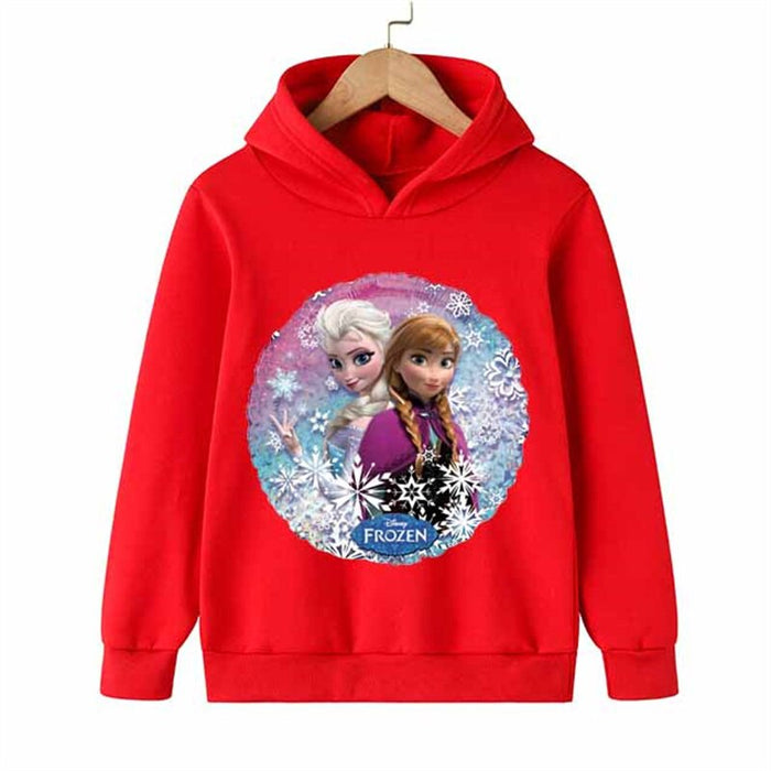 Elsa And Anna Print Casual Hoodie