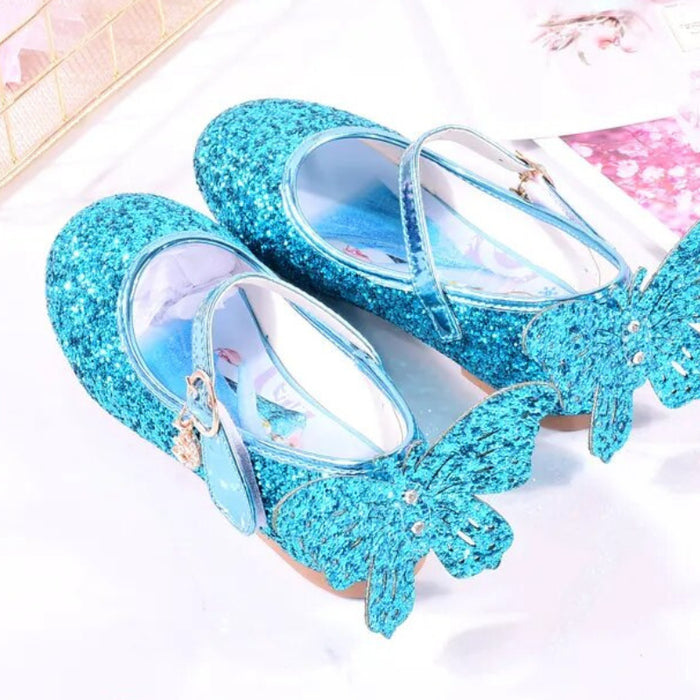 Elsa And Butterfly Print Pattern Sandals