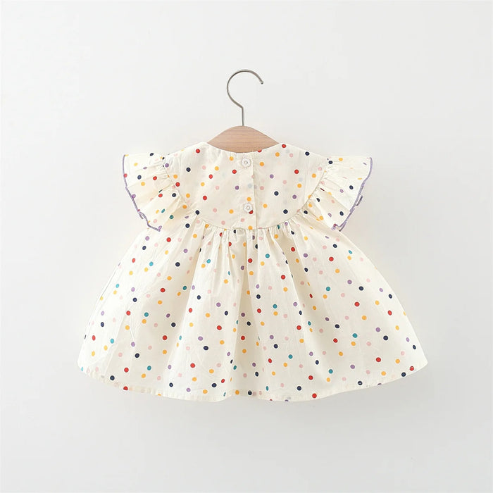 Floral Embroidery Round Dot Frolic Dress