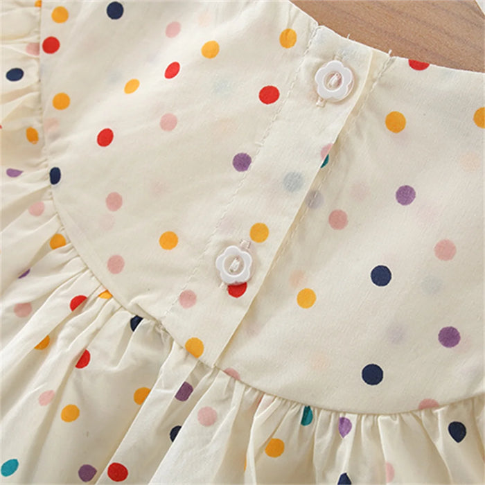 Floral Embroidery Round Dot Frolic Dress