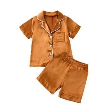 Front Pocket Lapel Tops And Shorts Set