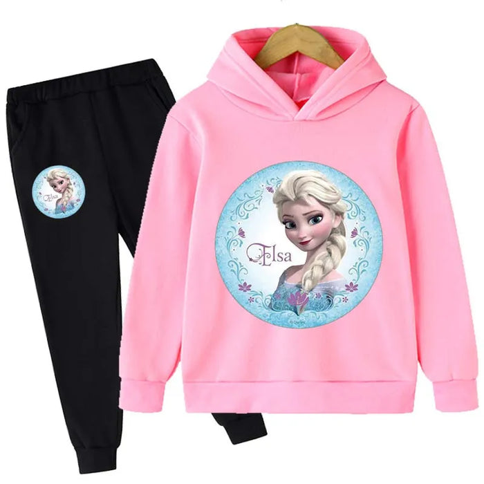 Elsa Printed Long Sleeve Hoodie And Pant Set