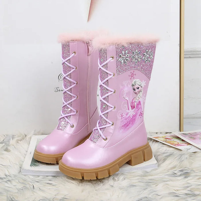 Frozen Elsa Printed Long Boots