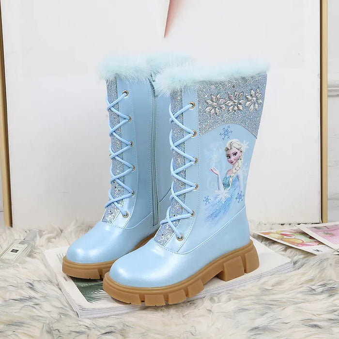 Frozen Elsa Printed Long Boots