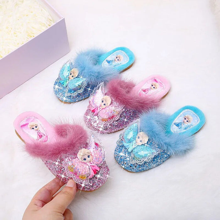 Frozen Princess Elsa Winter Warm Slippers