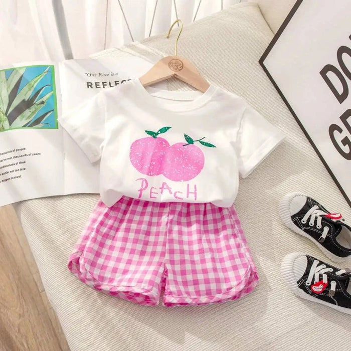 Fruits Graphic T Shirt And Shorts For Kids