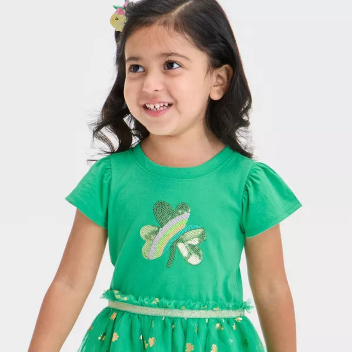 Shamrock Graphic Tulle Skirt Dress