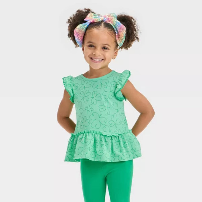 Shamrock Printed Top And Legging Set