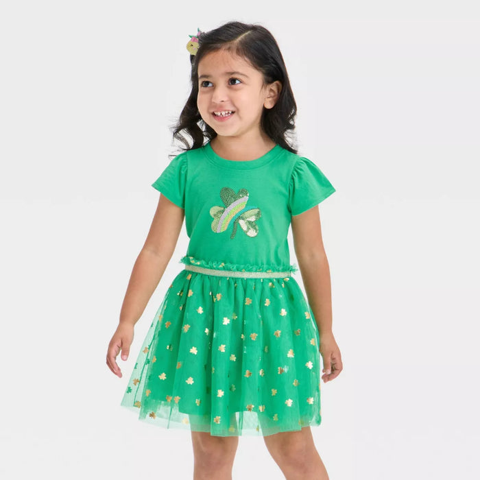 Shamrock Graphic Tulle Skirt Dress