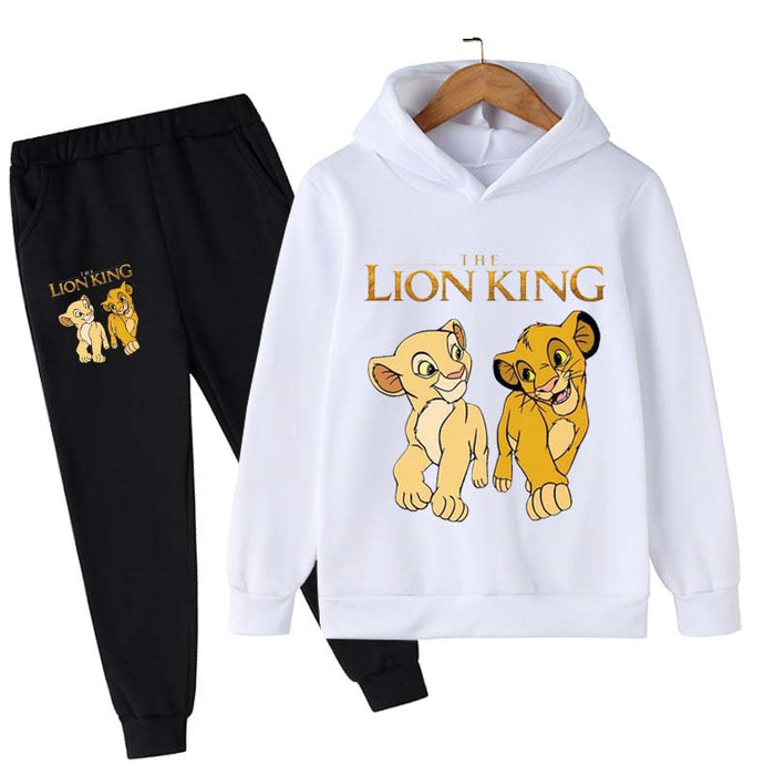 Kids Lion King Print Hoodies And Long Pants Sets