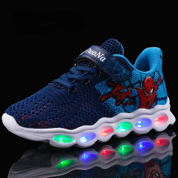 Knitted  Spiderman LED Lighting Shoes