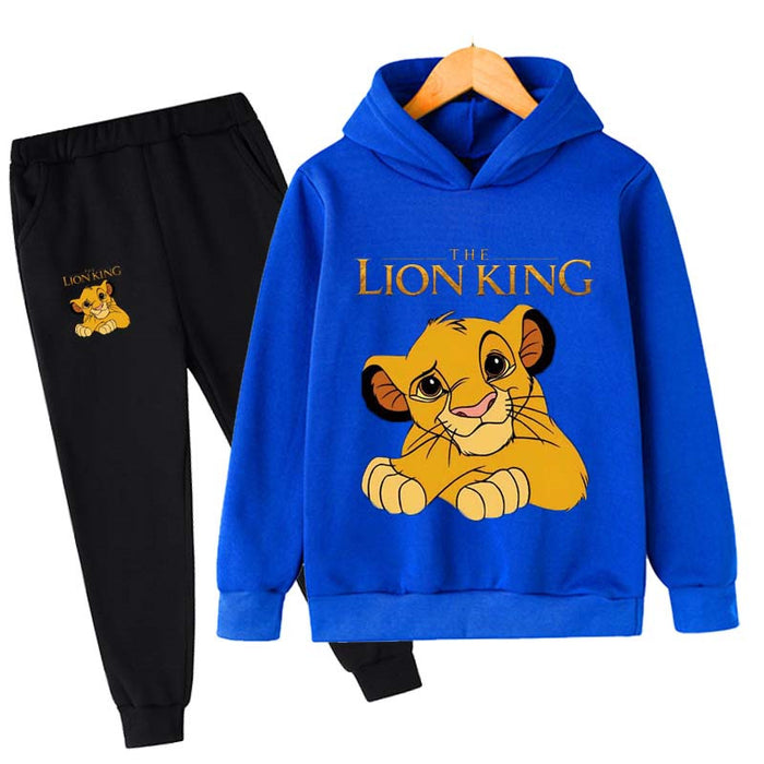 Lion King Cartoon Print Hoodies Set