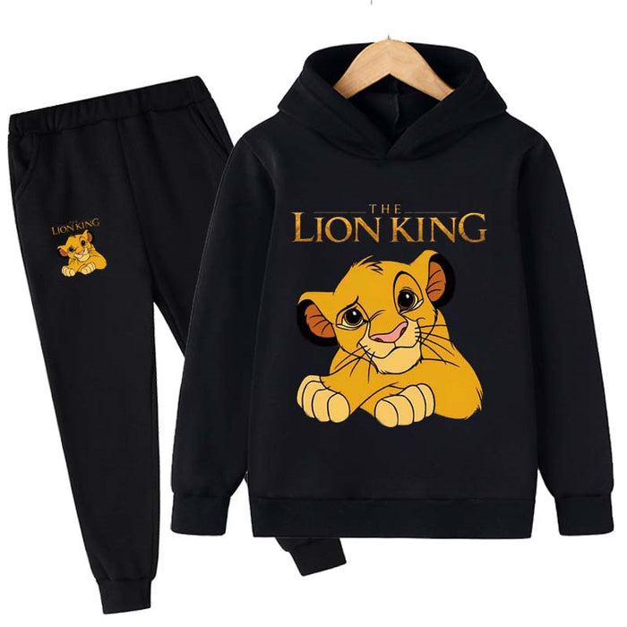 Lion King Cartoon Print Hoodies Set