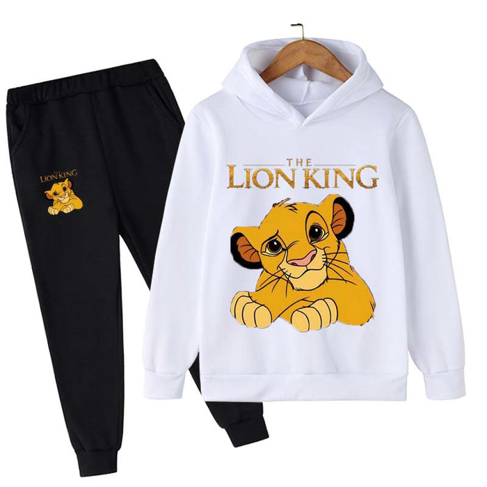 Lion King Cartoon Print Hoodies Set