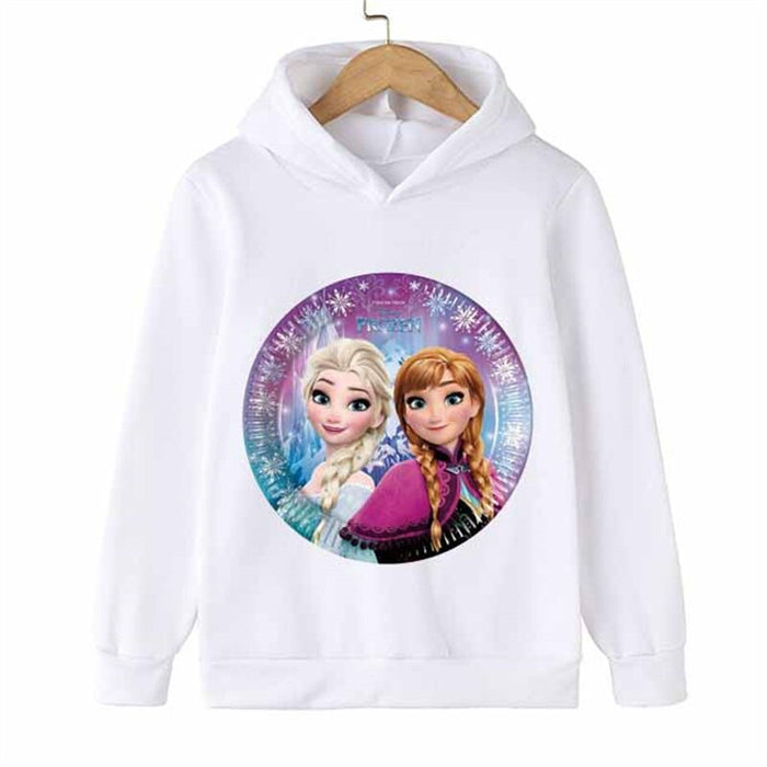 Long Sleeve Elsa And Anna Print Casual Hoodie