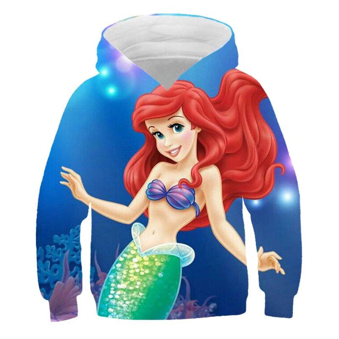 Long Sleeve Mermaid Printed Hoodie