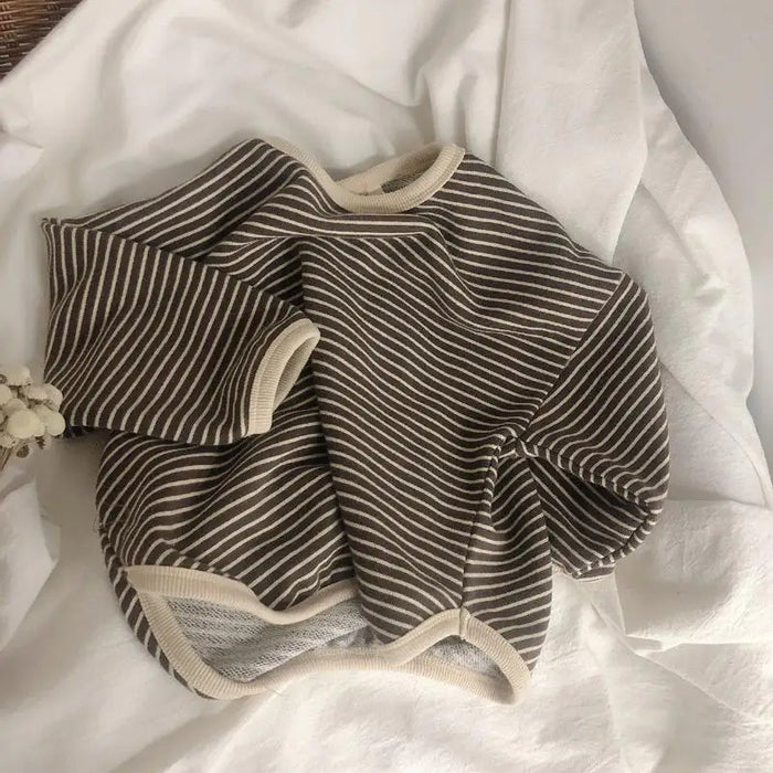 Loose Striped Patterned Comfy Sweatshirt