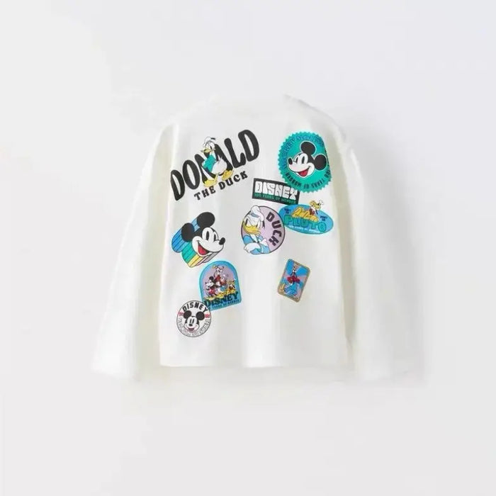 Mickey Mouse Print Long Sleeved T Shirt For Kids