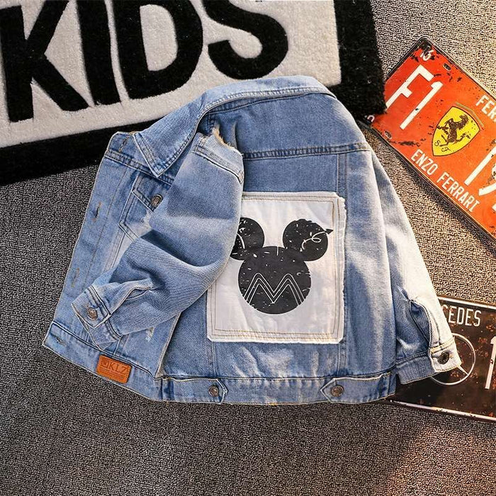 Mickey Patterned Denim Jackets