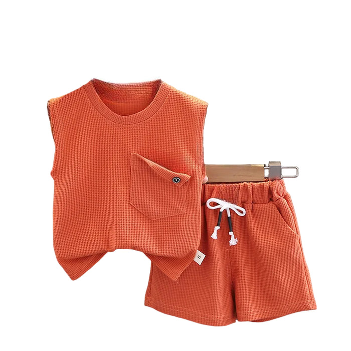 Minimalist Summer Vest And Shorts Set For Toddlers