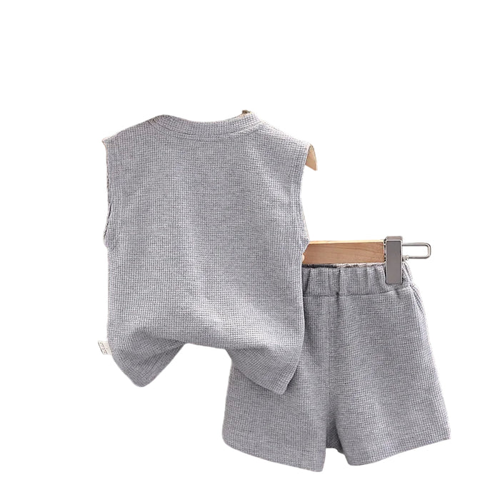 Minimalist Summer Vest And Shorts Set For Toddlers