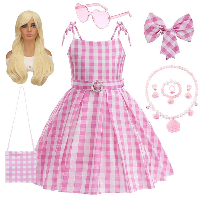 Gingham Dress With Complete Costume Set