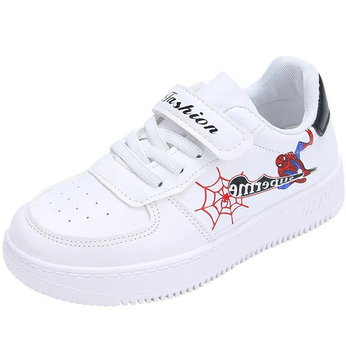 Plain Pattern Spiderman Print Casual Sneakers