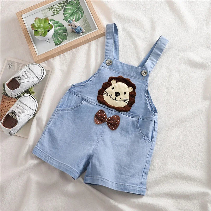 Playful Animal Pattern Shorts Jeans