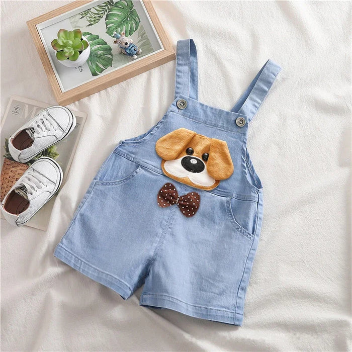 Playful Animal Pattern Shorts Jeans