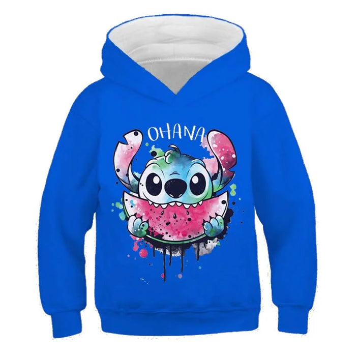 Playful Character Hoodie With Watermelon Design