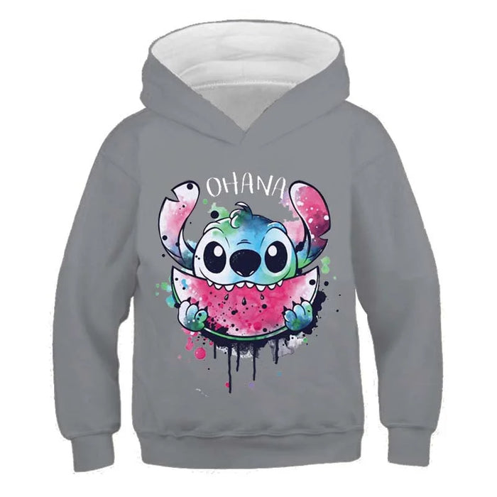 Playful Character Hoodie With Watermelon Design