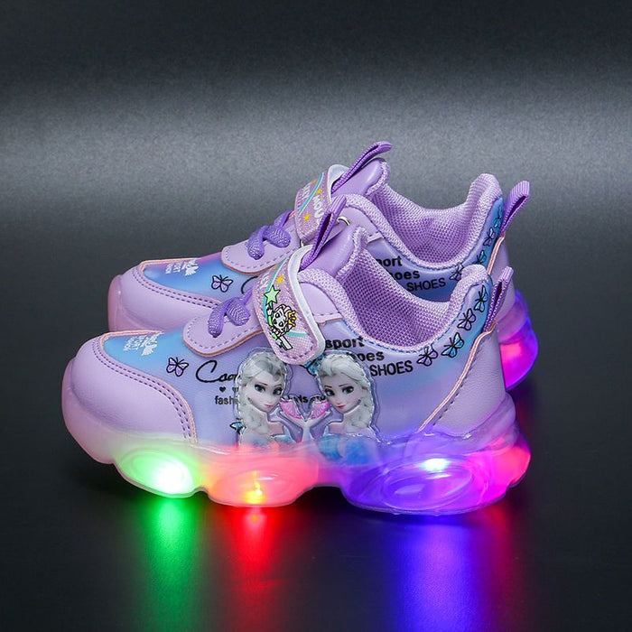 Princess Elsa Printed Casual LED Shoes