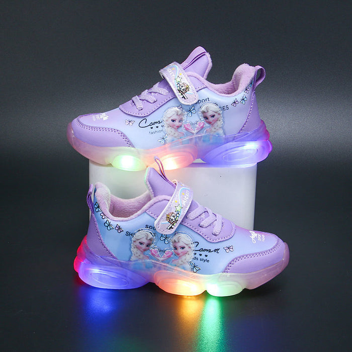 Princess Elsa Printed Casual LED Shoes