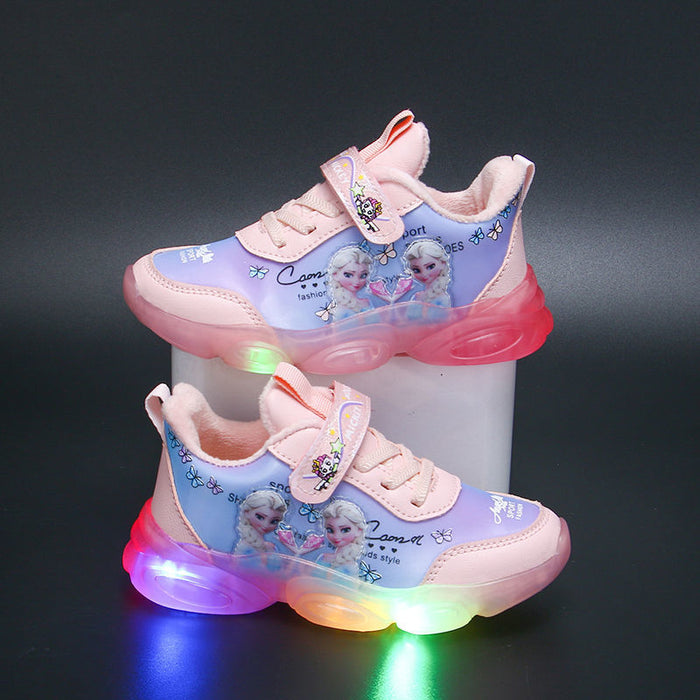 Princess Elsa Printed Casual LED Shoes