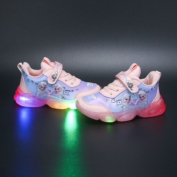 Princess Elsa Printed Casual LED Shoes