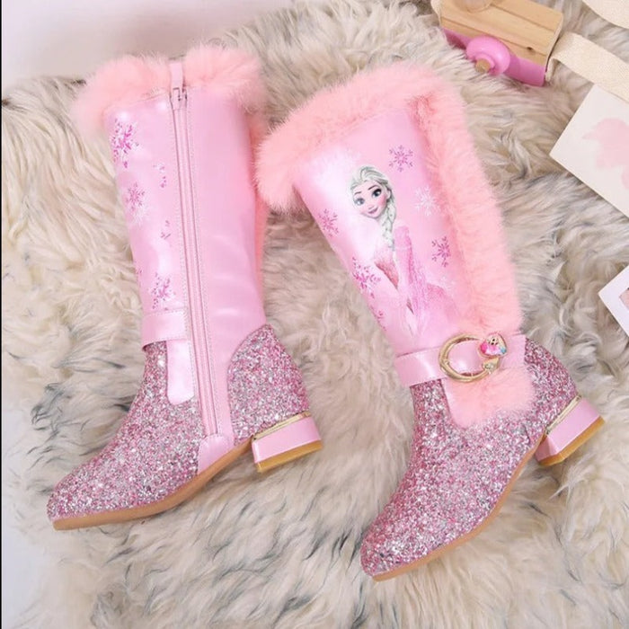 Princess Theme High Top Plush Snow Boots