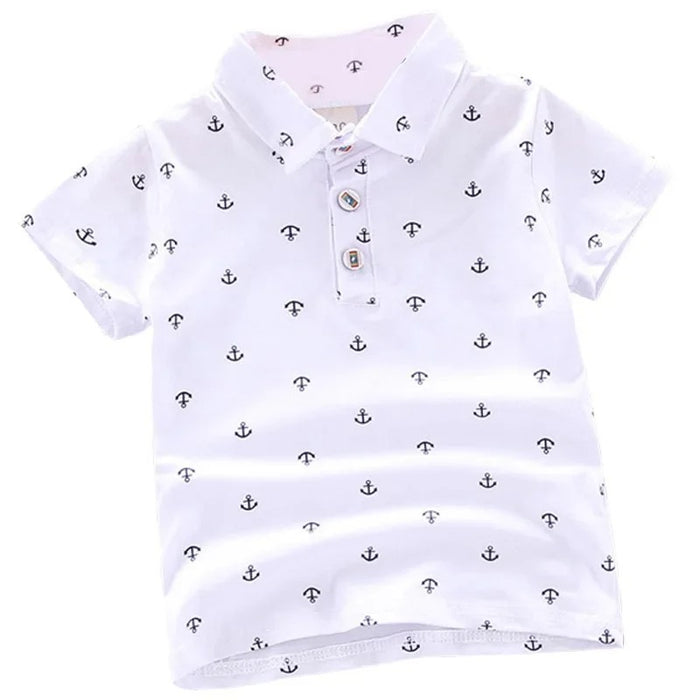 Print Short Sleeve Collar Shirt