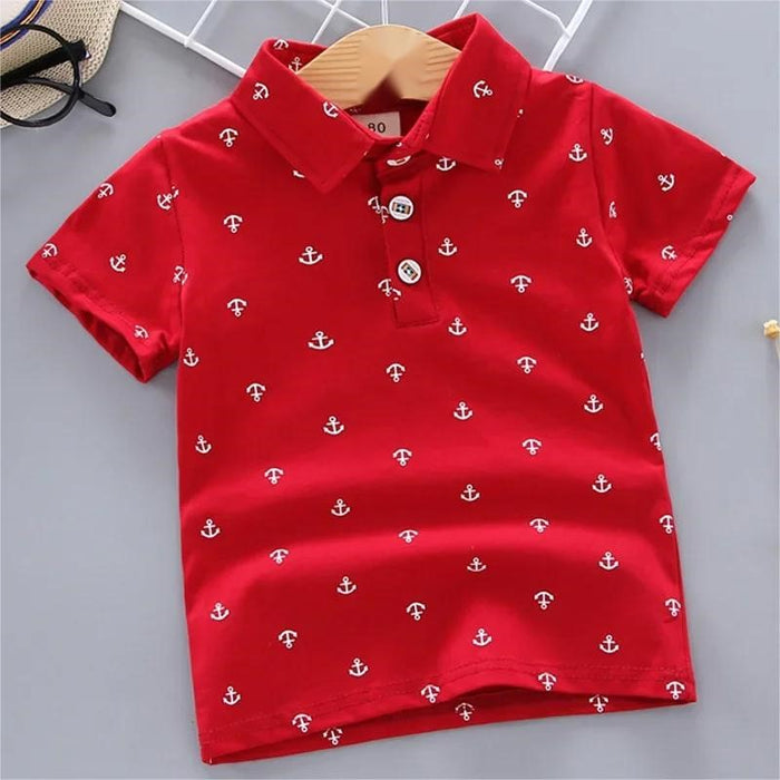 Print Short Sleeve Collar Shirt