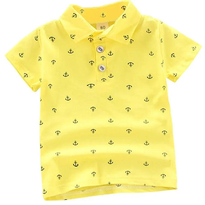 Print Short Sleeve Collar Shirt