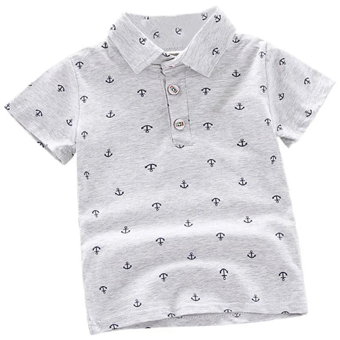 Print Short Sleeve Collar Shirt